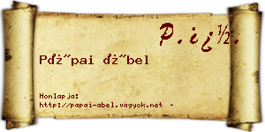 Pápai Ábel névjegykártya